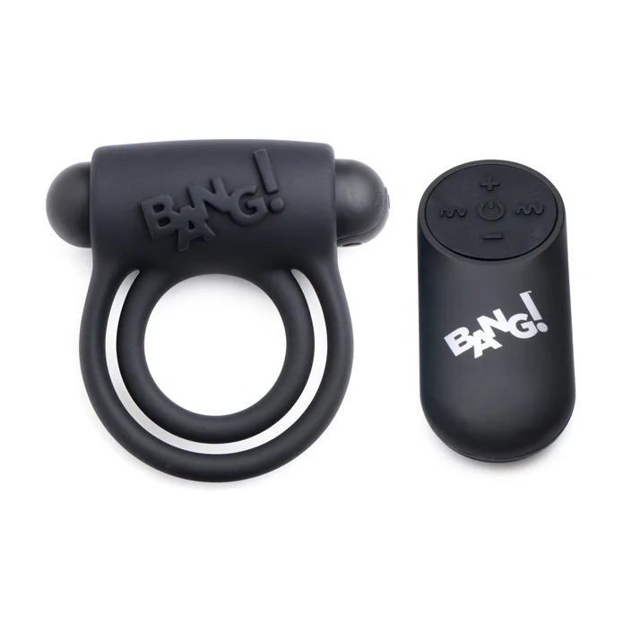 Anillo para Pene con Vibrador Bullet y Control Remoto Negro Bang! · fotografía 2