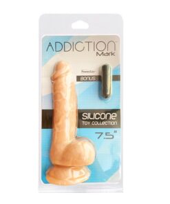 ADDICTION 100% SILICONE TOY COLLECTION - MARK - 7.5- BEIGE / W PB