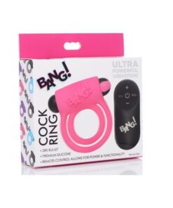 BG Silicone Cock Ring & Bullet w/ Remote Control - Pink