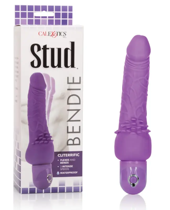 Dildo Vibrador Flexible Stud Bendie Cliterrific Morado 19cm CalExotics
