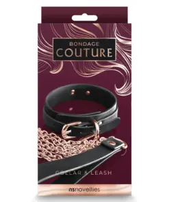 Bondage Couture - Collar and Leash - Black