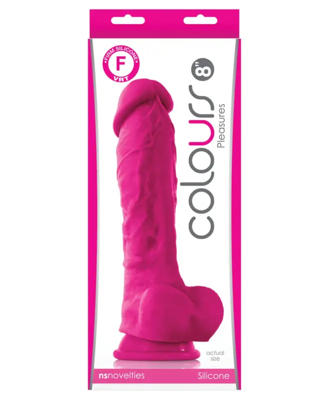 Dildo de Silicona Firme Rosa 21cm Colours Pleasures NS Novelties