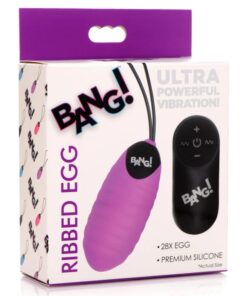 BG 28X Ribbed Silicone Egg - Purple