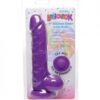 LolliCock Dildo de Silicona 7” con Testículos y Ventosa – Compatible con Arnés (Morado)