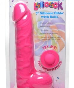Lollicock 7" Silicone Dildo w/ Balls - Cherry CN-14-0538-33