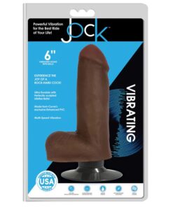 Jock 6 Inch Vibrating Dildo with Balls - Dark CN-09-0452-11
