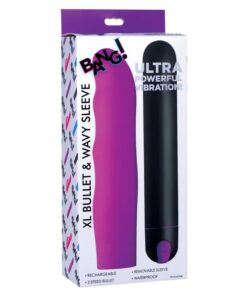 BG XL Bullet & Wavy Silicone Sleeve - Purple