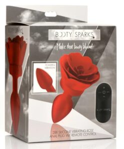 BS 28X Silicone Vibrating RoseAnal Plug w/ Remote - Small