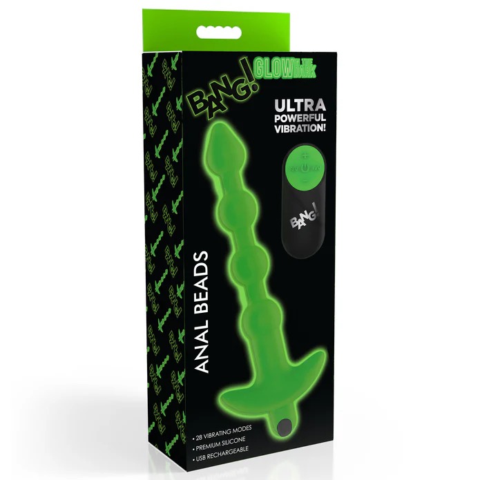 Anal Beads Vibrador Fosforescente Glow in the Dark con Control Remoto 22cm Bang! · fotografía 1