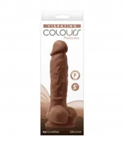 Colours - Pleasures - Vibrating - 5" Dildo - Brown