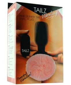 TZ Vibrating Pink Bunny Tail Anal Plug