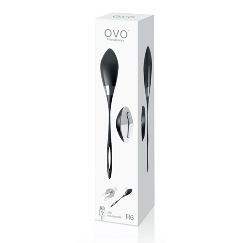 Vibrador tipo Bullet con Control Remoto R6 Black Chrome OVO