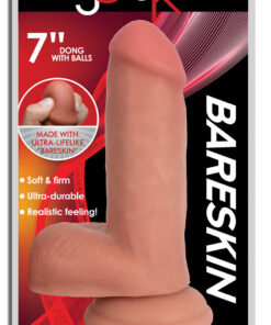 7 Inch Bareskin Dildo with Balls -light