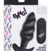 BG 21X Vibrating Silicone Swirl Butt Plug w/ Remote Control-Black