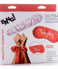 BG Naughty Holiday Kit - Wrist Ties, XL, Bullet & Blindfold