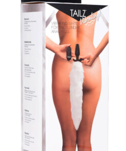 TZ Vibrating! White Fox Tail Slender Anal Plug