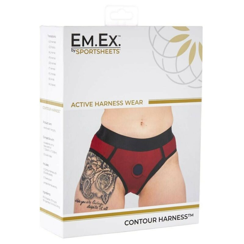 Pantaleta Arnés Strap-on Contour Rojo Escarlata M Em.Ex by Sportsheets