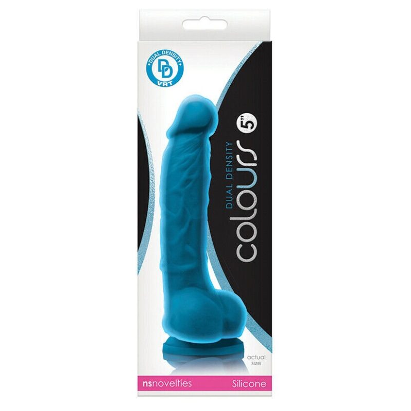 Dildo Realista de Silicona Dual Density 13cm Azul Colours NS Novelties