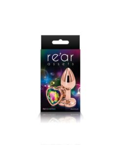 Rear Assets - Rose Gold Heart - Small - Rainbow