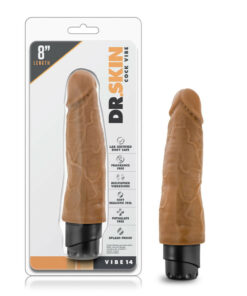 Dr. Skin-Cock Vibe 14 - 8 Inch Vibrating Cock - Mocha