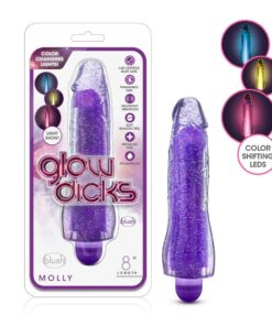 Glow Dicks - Molly Glitter Vibrator - Purple
