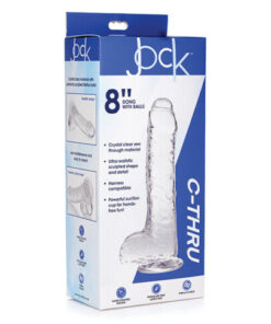 Slim C-Thru 8 Inch Clear Dildo with balls