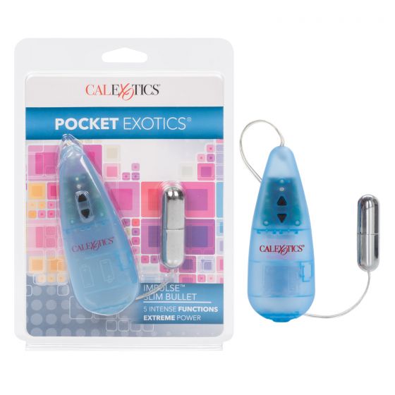 Vibrador Tipo Bullet Pocket Exotics Impulse Slim Azul CalExotics