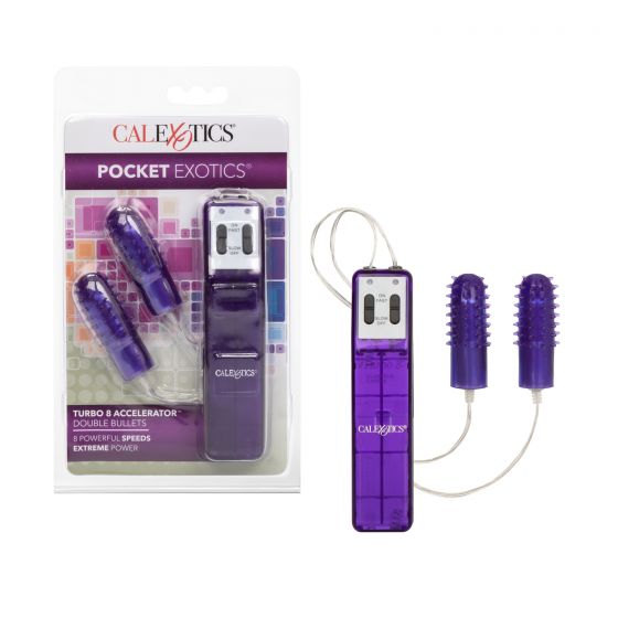 Vibrador Doble Tipo Bullet Turbo 8 Accelerator Pocket Exotics Purple CalExotics