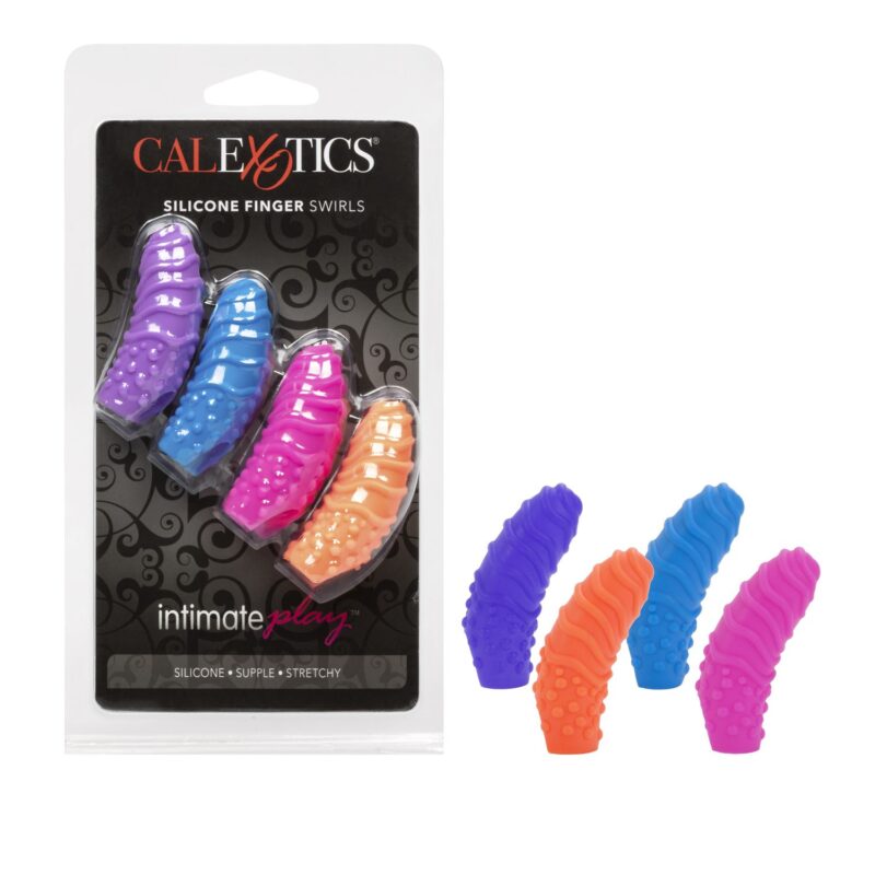 Set de Dedales Texturizados Silicone Finger Swirls Intimate Play 4 pzas CalExotics