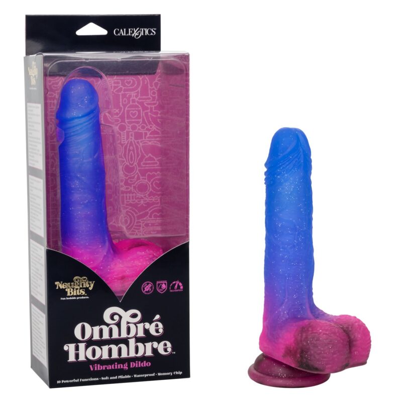 Dildo con Vibración Ombré Hombre Morado 19cm Naughty Bits CalExotics