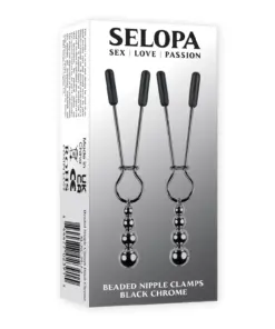 Beaded Nipple Clips - Black Chrome