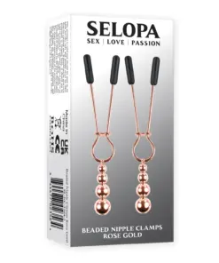 Beaded Nipple Clamps - Rose Gold