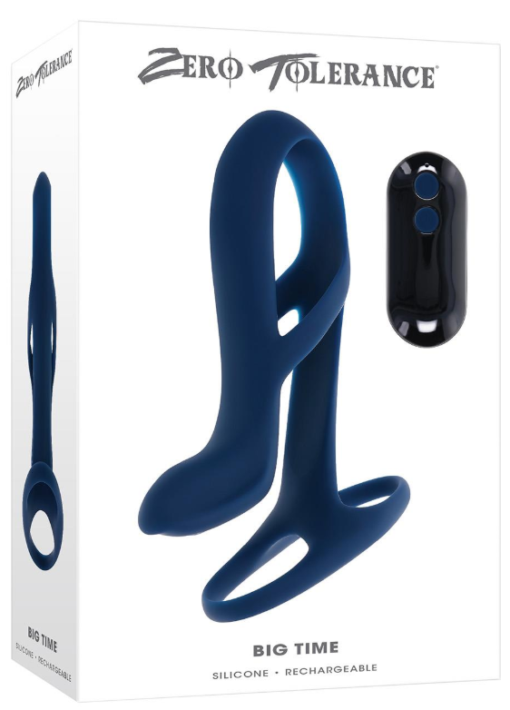 Anillo Vibrador y Masajeador de Próstata Extra Mile Blue Zero Tolerance · fotografía 1