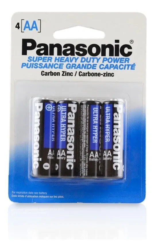 Pilas AAA Panasonic c/4 baterías Carbón Zinc