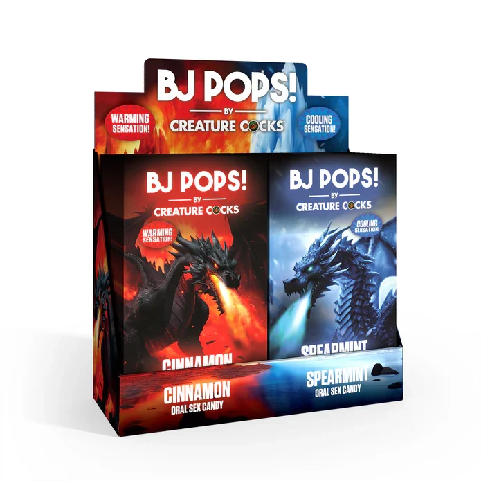 Caramelos Comestibles para Sexo Oral BJ Pops! Mixto Canela y Menta 24 pzas Creature Cocks