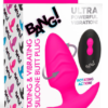 Plug Anal Giratorio y Vibrador con Control Remoto Rosa Bang! 13cm Curvo