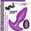 BG Thrusting &amp; Vibrating Silicone Butt Plug - Purple