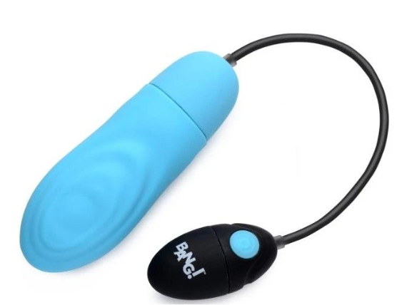 BG 7X Pulsing Rechargeable Silicone Bullet – Blue