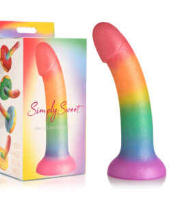 Dildo Fálico Arcoíris con Glitter 20cm Simply Sweet
