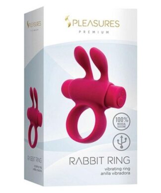 Anillo Vibrador Rabbit Ring Recargable Curvo Rosa