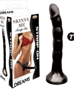 Dildo con Arnés Strap-On Skinny Me Negro 18cm Wet Dreams
