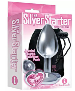 Plug Anal Metálico Plata Joya Corazón Rosa The Silver Starter 8cm The 9's