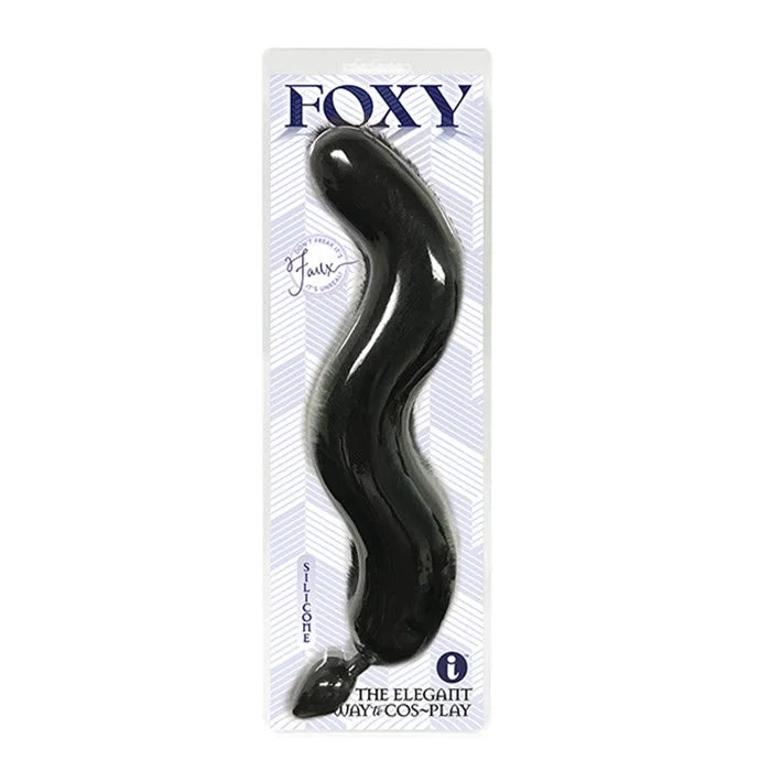Foxy, Silicone Fox Tail, Butt Plug, Black