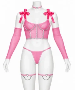Disfraz Barbie Princesa Rosa — vista sin falda para mostrar la tanga incluida