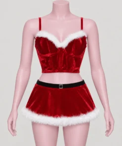 Disfraz Bustier Santa — vista frontal en maniquí