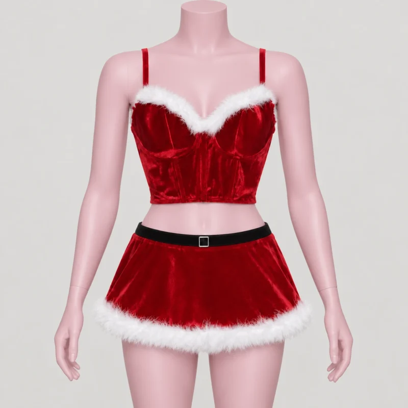 Disfraz Bustier Santa — vista frontal en maniquí