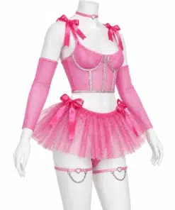Disfraz Barbie Princesa Rosa — vista de tres cuartos en maniquí