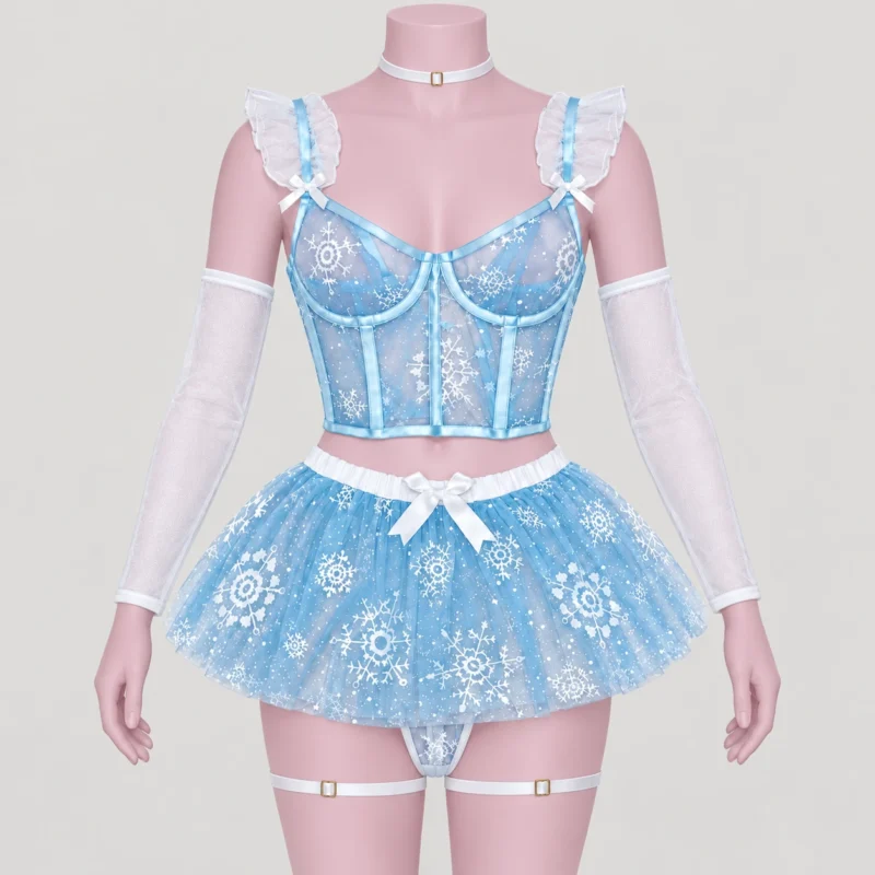 Disfraz Princesa Elsa Sexy Frozen Mod Eliza — vista frontal en maniquí