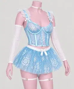 Disfraz Princesa Elsa Sexy Frozen Mod Eliza — vista de tres cuartos en maniquí